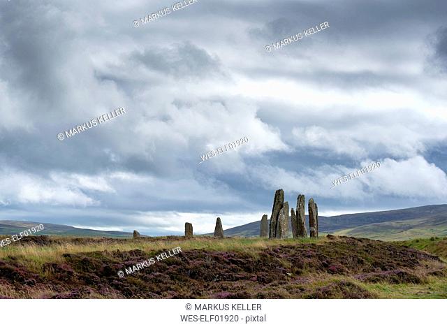 Great Britain, Scotland, Orkney, Mainland, Ring of Brodgar, neolithic stone circle