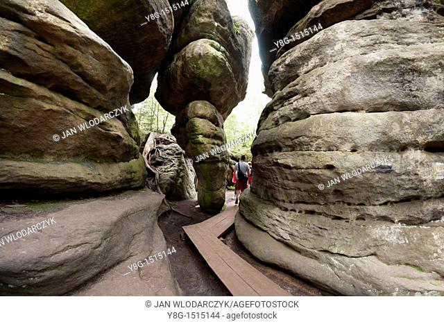'Bledne Skaly'- rock formations in Sudety Mountains, National Park, Poland, Europe