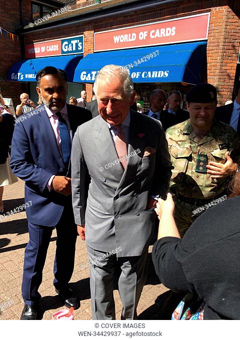 Prince Charles and Camilla, Duchess of Cornwall meet locals and independent business owners in the town of Salisbury Featuring: Prince Charles Where: Salisbury