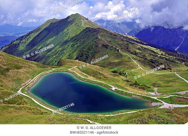 man-made pond, reservoir for snow guns at Fellhorn and Kanzelwand, Germany, Bavaria, Allgaeu