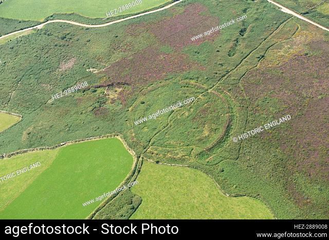 Caer Bran Iron Age multivallate hillfort earthwork, near Sancreed, Cornwall, 2016. Creator: Damian Grady