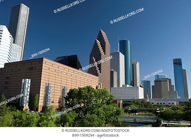Sesquicentennial Park Downtown Skyline Houston Texas USA