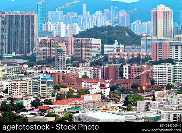 Hong Kong crowded buildings
