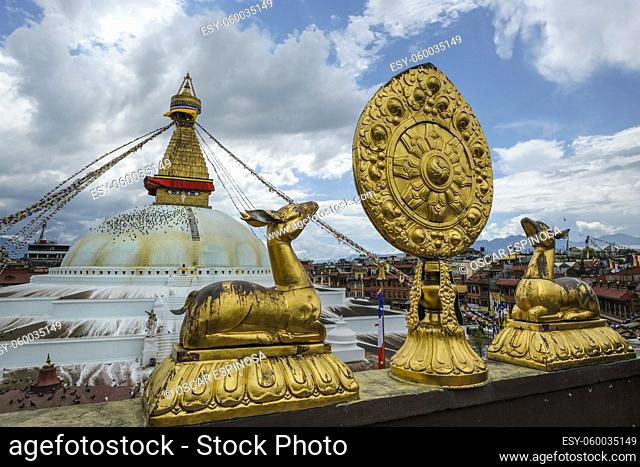 The Bodhnath stupa in Kathmandu is one of the largest in the world. Nepal