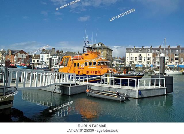 The historic south coast town of Weymouth, has a busy harbour and port. There is a RNLI Lifeboat called Ernest and Mabel stationed at Weymouth