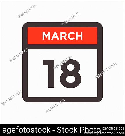 Red and black calendar icon with day of month