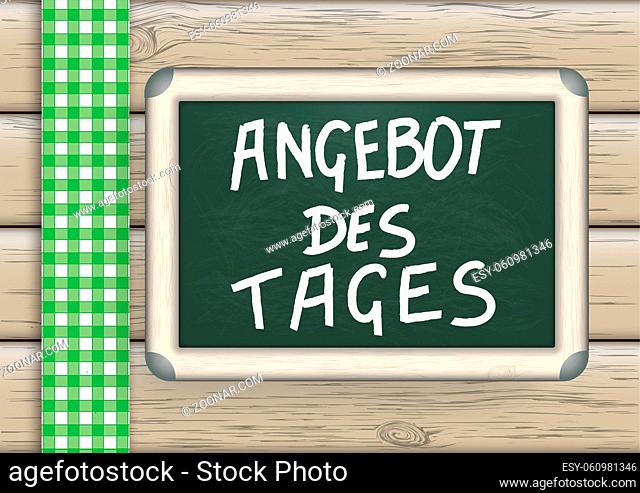 Blackboard on the wooden background.  German text