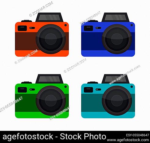 camera icon illustrated in vector on white background