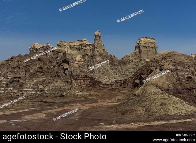 Sandstone formations in Dallol, Danakil Depression, Afar Region, Ethiopia, Africa
