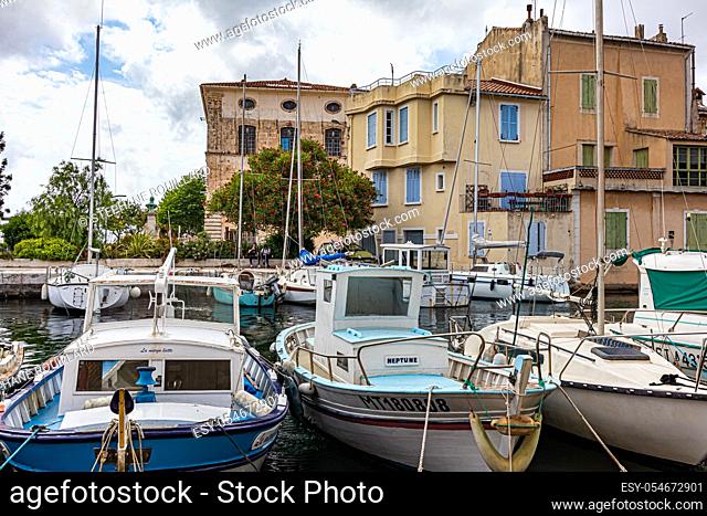View of Martigues, district of the island, the Venice of Provence, welcome to Provence