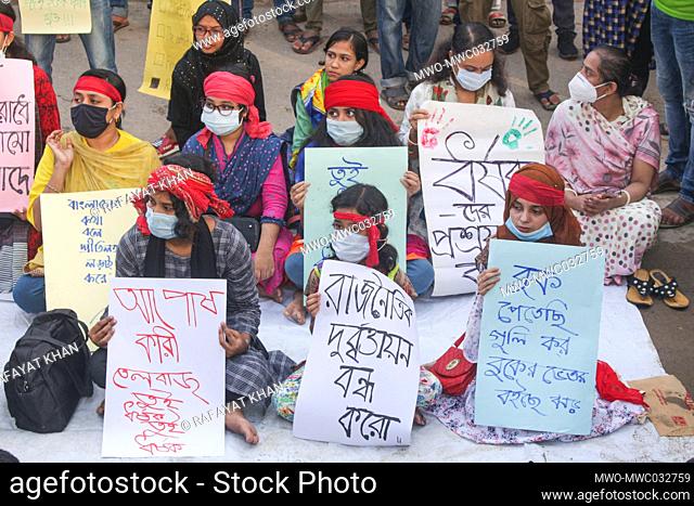 People protests against the rape cases across the country, demanded maximum punishment for the rapists. Sylhet, Bangladesh