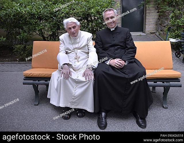 Monsignor Georg Gaenswein. photo:Pope Emeritus Benedict XVI, Monsignor Georg Gaenswein Photographed in the Vatican Gardens on June 25, 2019
