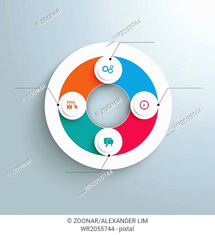 Big Circle Colored Infographic 4 Options PiAd