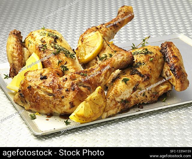 Roast chicken with lemon and herbs