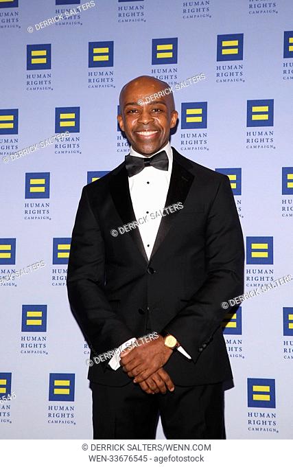 17th Annual HRC Greater New York Gala, held at the New York Marriott Marquis in New York City. Featuring: Alphonso David Where: New York City, New York