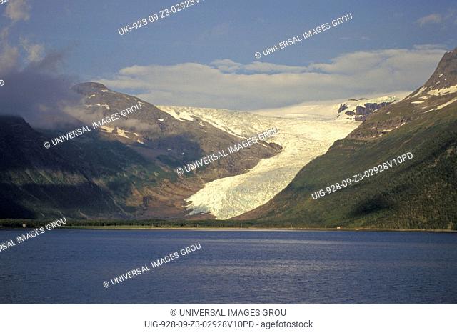 Norway, Holandsfjord. The Engenbreen Arm Of The Svartisen Glacier In The Rear