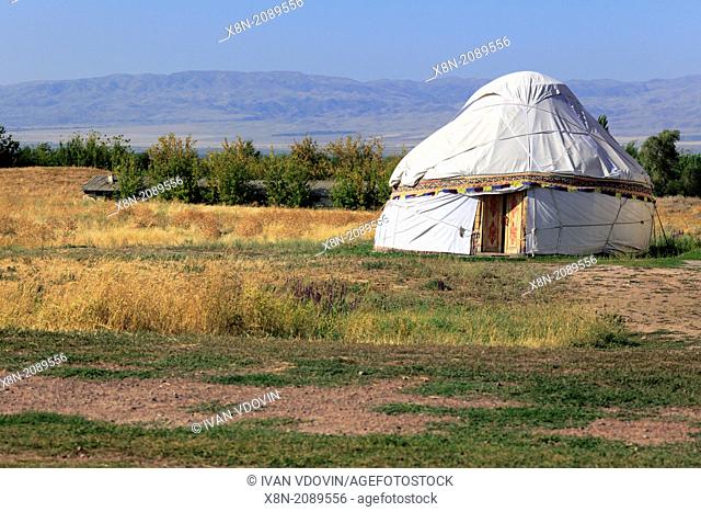 Nomads tent (yurt), near Burana tower, Chuy oblast, Kyrgyzstan