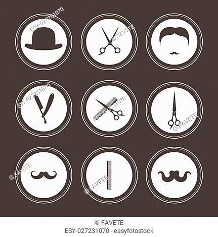 Perfect set of barber and haircut logos. Men's haircuts logo collection made in vector. Badges, labels and design elements