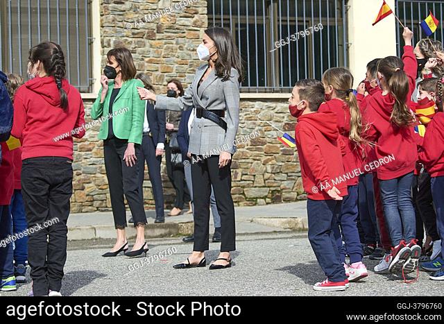 Queen Letizia of Spain attend a Meeting with the Spanish educational community in Andorra during 2 day State visit to Principality of Andorra at Maria Moliner...