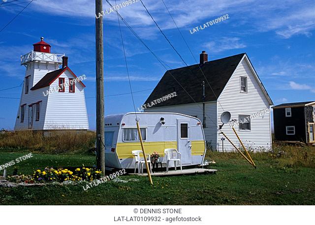 North Rustico is a coastal village with a lighthouse on Prince Edward Island off the coast of Canada. The Community of North Rustico was founded in 1790