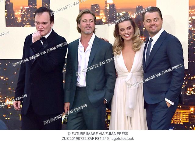 July 22, 2019 - Los Angeles, Kalifornien, USA - Quentin Tarrantino, Brad Pitt, Margot Robbie und Leonardo DiCaprio bei der Premiere des Kinofilms 'Once Upon a...