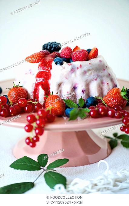 summer berry semifreddo with fresh berries