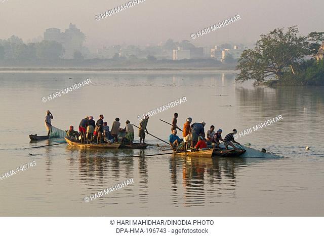 Boat dalpat sagar lake, jagdalpur, chhattisgarh, india, asia