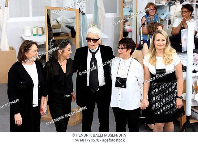 German designer Karl Lagerfeld presents CHANEL fall/winter 2016/2017 collection during the Paris Haute Couture fashion week, in Paris, France, 5 July 2016