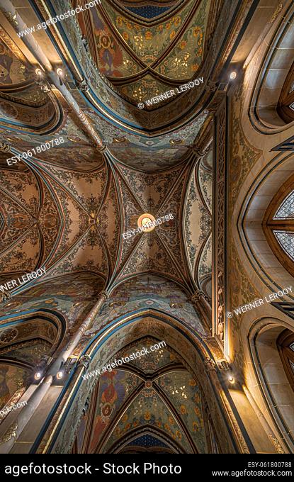 Prague - Czech Republic Decorated ceiling of the Saint Peter and Paul Basilica
