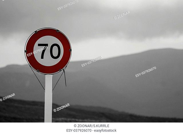 Speed limit sign in New Zealand
