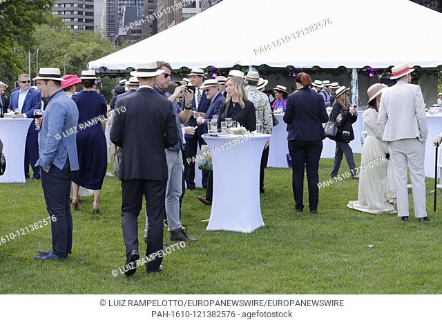 United Nations, New York, USA, June 15, 2019 - Guests dressing in the fashion of the early 1800s a tended the first celebration of Blooms day today at the UN...