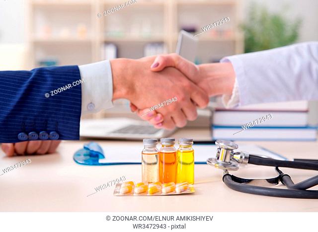 Man visiting doctor for routine check-up