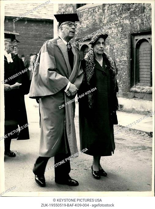 May 19, 1955 - King Gustav of Sweden receives Degree at Oxford University: King Gustav of Sweden, went to Oxford University today to receive the degree of...