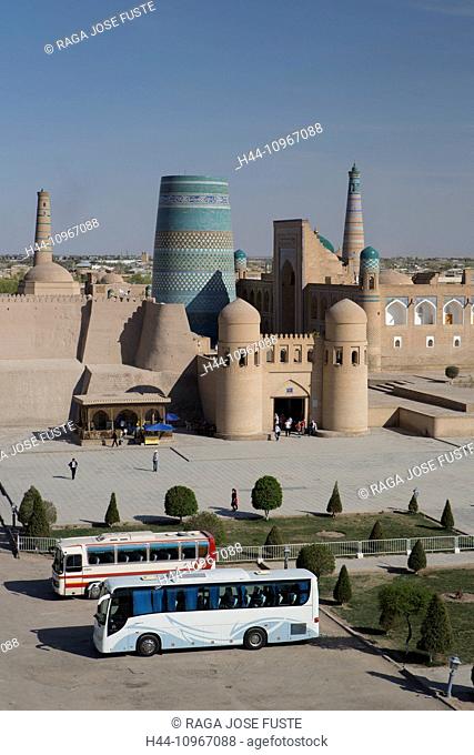 world heritage, Itchan Kala, Kalta Minor, Khiva, Khorezm, Region, Square, Uzbekistan, Central Asia, Asia, architecture, city, gate, history, main street