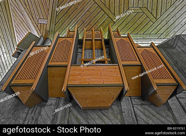 The organ, St. Hedwig, Roman Catholic parish church in the Thingers district, Kempten, Allgäu, Bavaria, Germany, Europe
