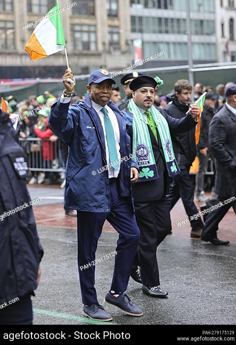 Fifth Avenue, New York, USA, March 17, 2022 - Mayor Eric Adams along with Thousands of People Participated in the 2022 Saint Patricks Day Today at Fifth Avenue...