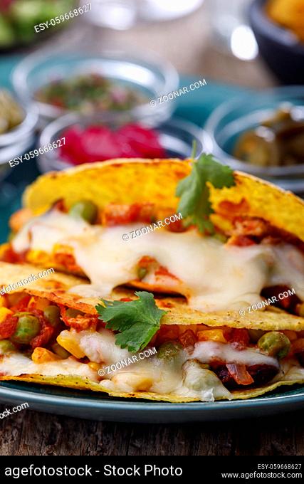 mexican tacos baked with cheese