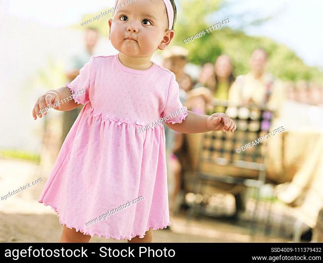 Toddler girl walking