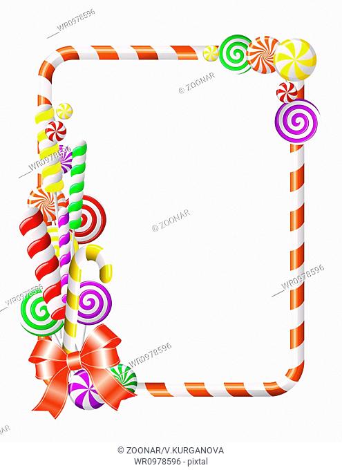 Frame with colorful candies
