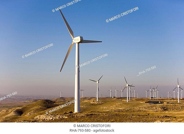 Wind farm, La Muela, Zaragoza, Aragon, Spain, Europe
