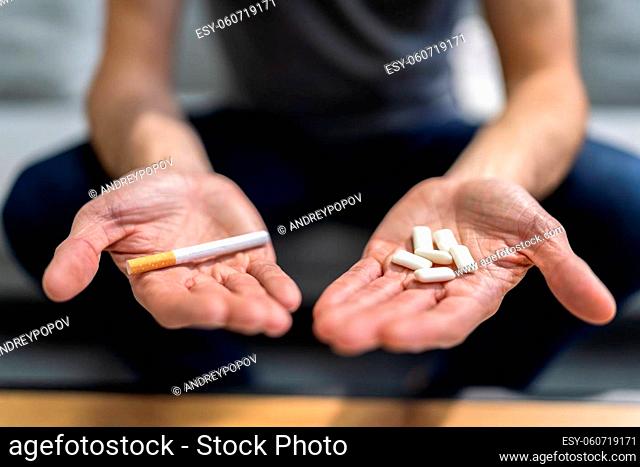 Addictive Smokeless Nicotine Chew Gum. Healthy Quit Tobacco Drug