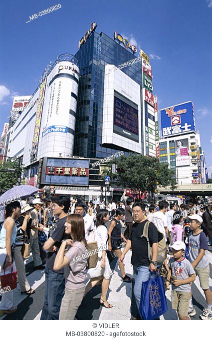 Japan, Tokyo, borough Shibuya,  skyscrapers, street scene, crossing, Crosswalks, pedestrians, Asia, Honshu, capital, city of millions, quarters