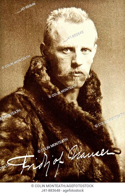 Fridtjof Nansen , old postcard of famous Norwegian Arctic explorer circa 1900