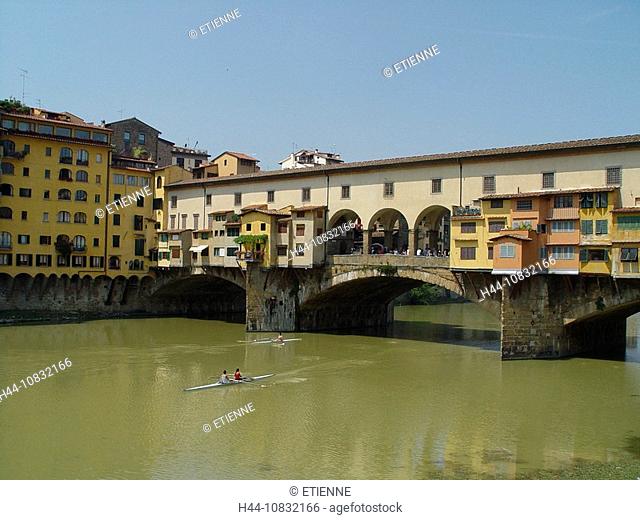 Italy, Europe, Tuscany, Toscana, Florence, Ponte Vecchio, Bridge, Landmark, Arno river