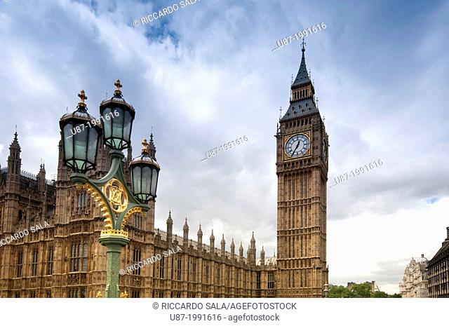England, London, Big Ben Clock Tower Palace of Westminster