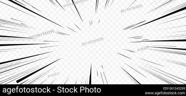 Manga speed lines, comic anime radial effect on transparent background,  cartoon vector, Stock Vector, Vector And Low Budget Royalty Free Image.  Pic. ESY-061543299 | agefotostock