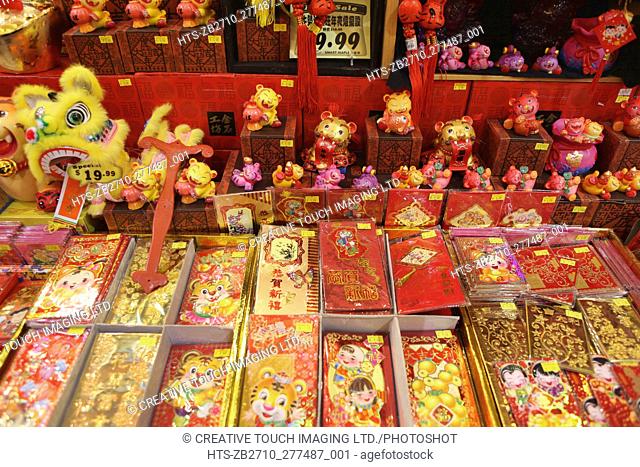 A display of items for sale during the Chinese Lunar New Year of the Tiger