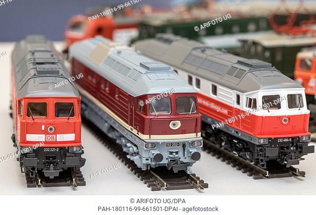 BR 82 models of a steam locomotive (size H0) standing on their rail tracks in Sonneberg, Germany, 16 January 2018. Business is doing well at the East German...