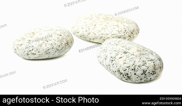 Pile of stones on a white background