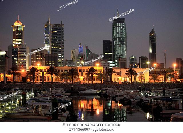 Kuwait, Kuwait City, skyline, skyscrapers, Souk Sharq Marina